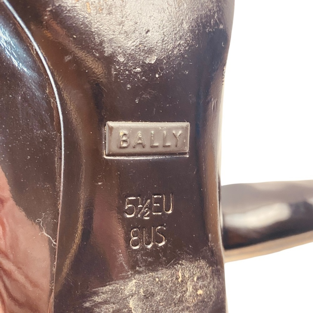 BALLY Vintage Women’s Patent Leather Uberta-05 Heels Square Toe In Black Size 8 - Picture 8 of 12